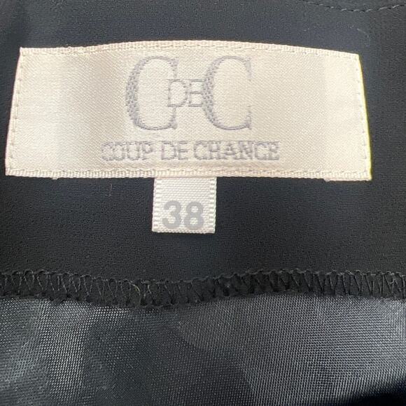 Coup De Chance Womens Black Sleeveless Boat Neck Knee Length A Line Dress Sz 38 - Picture 2 of 9